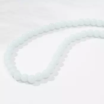 Бусины на нити шар №8 «Стекло», цвет белый, 98 бусин