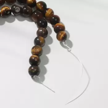 Бусины на нити шар №8 "Тигровый глаз", 48 бусин