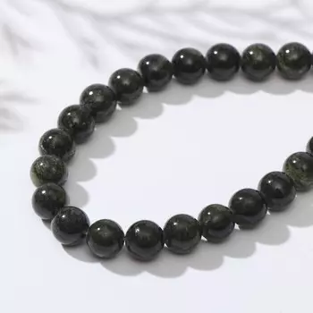 Бусины на нити шар №8 "Змеевик", 40см