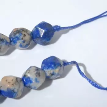 Бусины на нити шар гранёный "Содалит", +/-37см