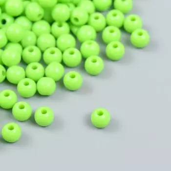 Бусины пластик "Лайм" глянец набор 25 гр d=0,6 см