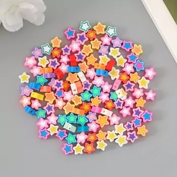 Бусины резиновые фигурные "Звёздочки" МИКС, уп. 500 шт.
