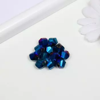 Бусины стекло, 10 мм, 12 шт. голубой