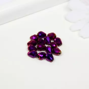 Бусины стекло, 5х7 мм, 15 шт. фиолетовый