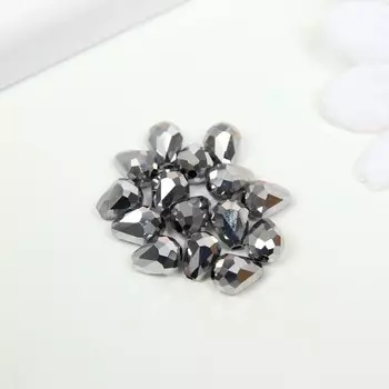 Бусины стекло, 5х7 мм, 15 шт. серебро