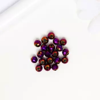 Бусины стекло, 6 мм, 20 шт. фиолетовый