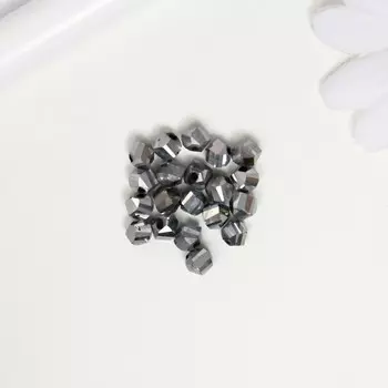 Бусины стекло, 6 мм, 20 шт. серебро