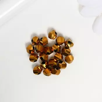 Бусины стекло, 6 мм, 20 шт. золото