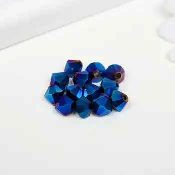 Бусины стекло, 8 мм, 13 шт. голубой