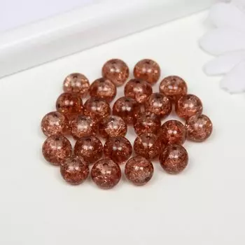 Бусины стекло "Кракле" 10 мм, 26 шт. коричневый