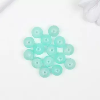 Бусины стекло "Нефритовое кракле" 10 мм, 20 шт. бирюзовый