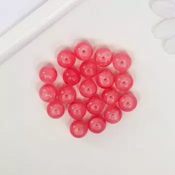 Бусины стекло "Нефритовое кракле" 10 мм, 20 шт. розовый