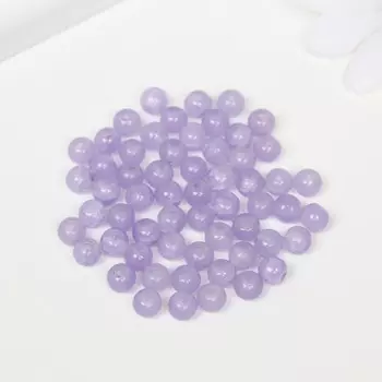 Бусины стекло "Нефритовое кракле" 6 мм, 59 шт. сиреневый