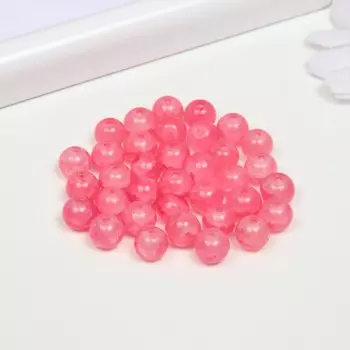 Бусины стекло "Нефритовое кракле" 8 мм, 34 шт. розовый