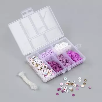 Бусины в шкатулке «Фиолетовые», нить 0.8 мм 5 м 128.42.2 см