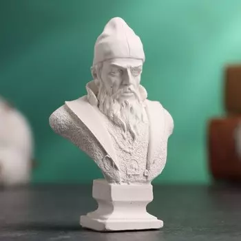 Бюст «Царь Иван Грозный», фигурка гипс, белый, 42.56.5 см