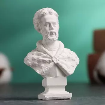 Бюст "Царь Иван V" белый, 4х2х7см