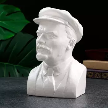 Бюст Ленин в кепке, белый, 21см