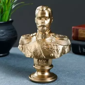 Бюст «Николай II», фигурка гипс под бронзу, 6146 см