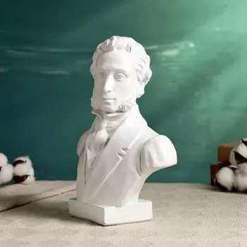 Бюст Пушкина А.С., белый 21х25см