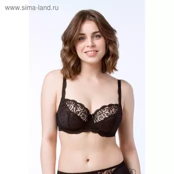 Бюстгальтер женский «Чёрный ажур», размер 90E