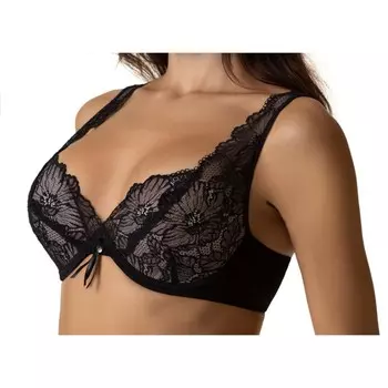 Бюстгальтер женский Lengy, размер 80B, цвет чёрный и серебристый пион