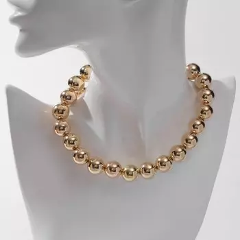 Бусы «Классика» крупные бусины, цвет золото, 40 см