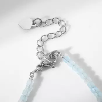 Бусы кубик 2х2 мм "Аквамарин", 38 см + 5 см удлинитель