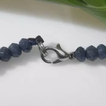 Бусы рондель гранёный «Агат» под сапфир, 46 см