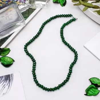 Бусы рондель «Агат» под изумруд, 45 см