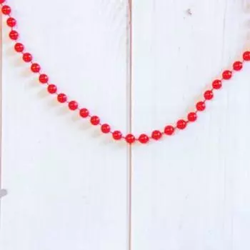 Бусы на ёлку «Шар», длина 2.7 м, d=7 мм, красные