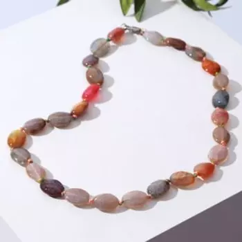 Бусы овал "Агат", 45см разноцветные