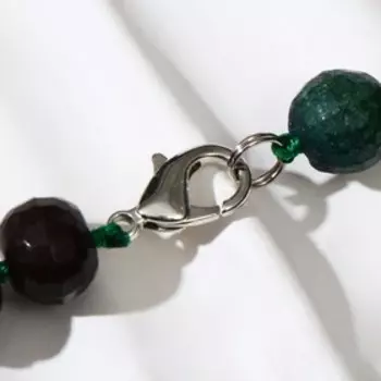 Бусы шар №10 гранёный "Агат коричнево-зелёный", 50см