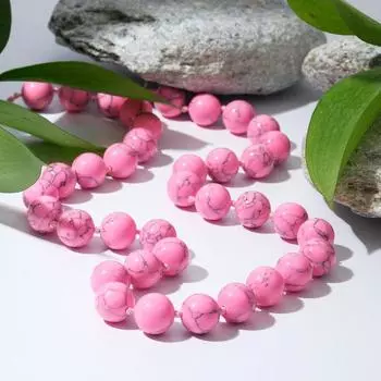 Бусы шар №12 через узел "Родонит", 55см