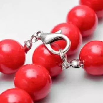 Бусы шар №12 "Коралл", 45см