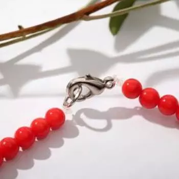 Бусы шар №4 «Коралл», 45 см