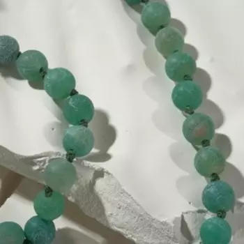 Бусы шар №8 "Агат африканский" матовый, цвет зелёный, 48см