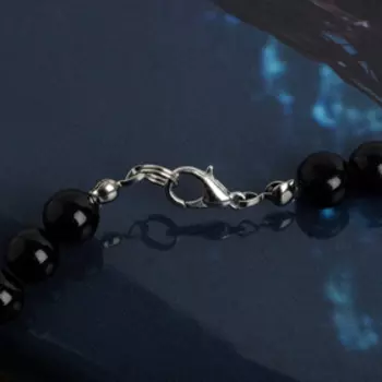 Бусы шар №8 "Агат чёрный", 44см