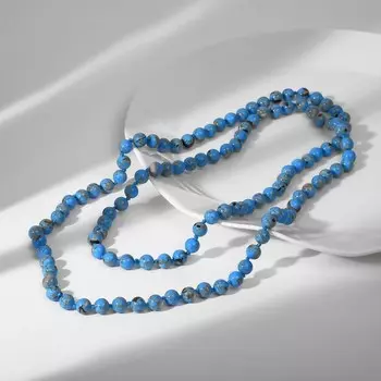 Бусы шар №8 через узел "Варисцит", цвет синий, 120см