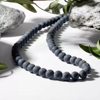 Бусы шар №8 "Шунгит", 45 см