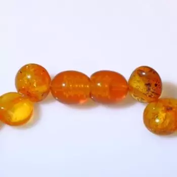 Бусы "Янтарь" бабочка на увеличение, цвет коньячный, 48см