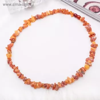 Бусы "Янтарь" крошка необработанная, цвет коньячный, 44 см