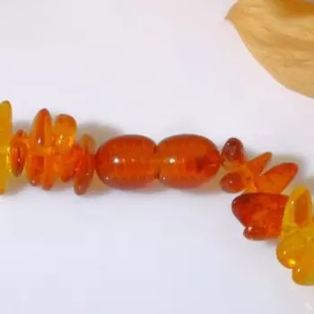 Бусы "Янтарь" крошка обработанная, цветные, 50см