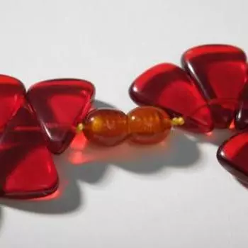 Бусы "Янтарь" облепиха, цвет вишнёвый, 50см