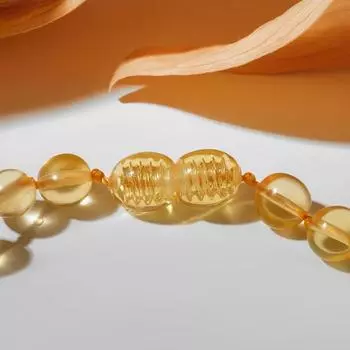 Бусы "Янтарь" шар мятый через узел, радуга, 45см