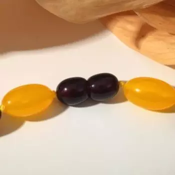 Бусы "Янтарь" слива, цветной, 57см