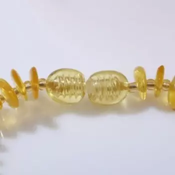 Бусы "Янтарь" стрекозы, цвет жёлто-коньячный, 55см