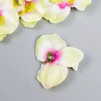 Бутон на ножке для декорирования "Орхидея нежно-жёлтая" d=5,5 см