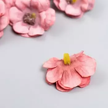 Бутон на ножке для декорирования "Примула" малиновая d=3 см