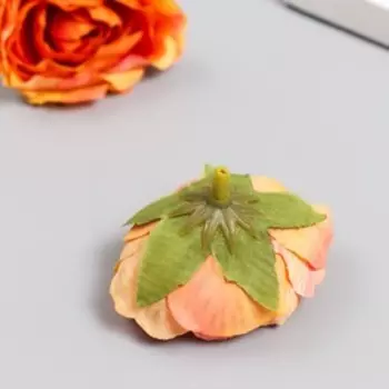 Бутон на ножке для декорирования "Роза Алоха апельсин" d=4 см